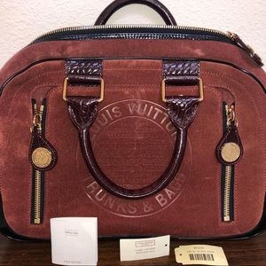Louis Vuitton Suede Havane Stamped Trunk Bowler